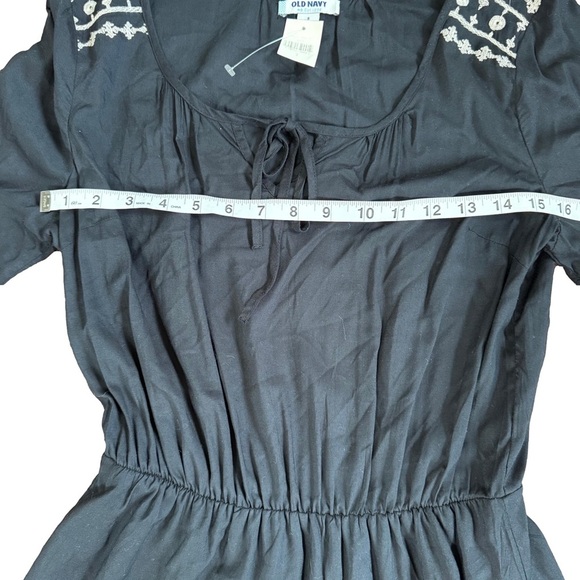 Old Navy Gray and Blue Sundress with Cuffed Sleeves and Scoop Neck - Picture 6 of 6